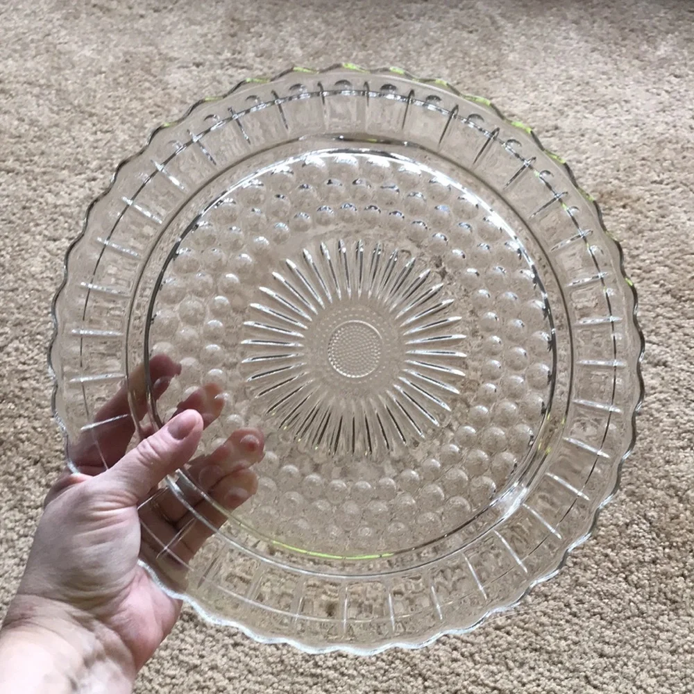 Vintage FEDERAL GLASS Footed Cake Plate 2889 Clear